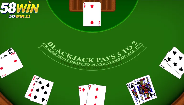Bài BlackJack- Bộ Môn Mới Lạ Của 58win 2025 3 Luật chơi BlackJack cơ bản dể dàng cho người chơi